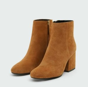 Brown split suede high-heel ankle boots - PULL&BEA